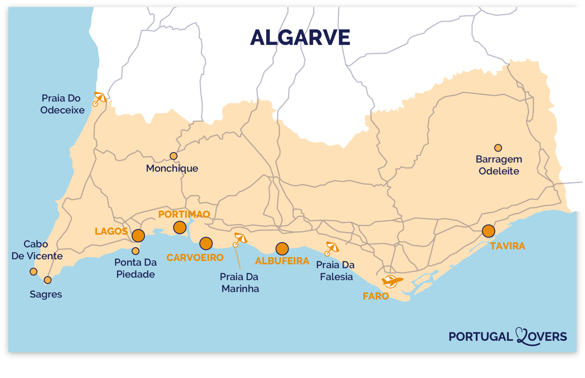 Mapa del Algarve