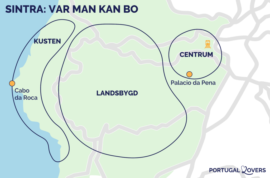 karta bästa ställena att bo på i sintra