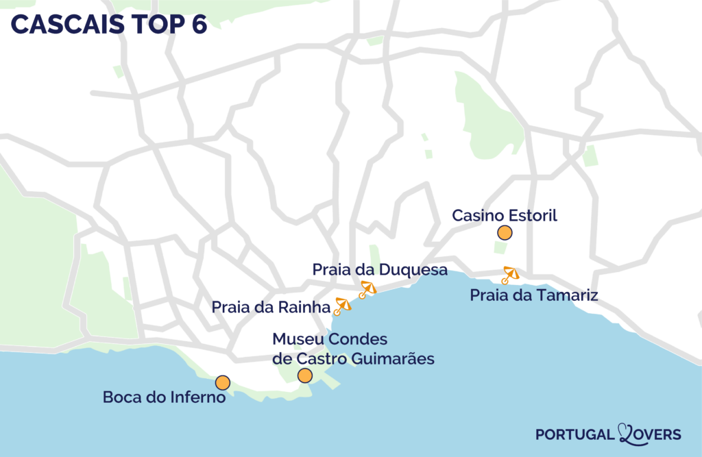 mapa de atracciones de cascais