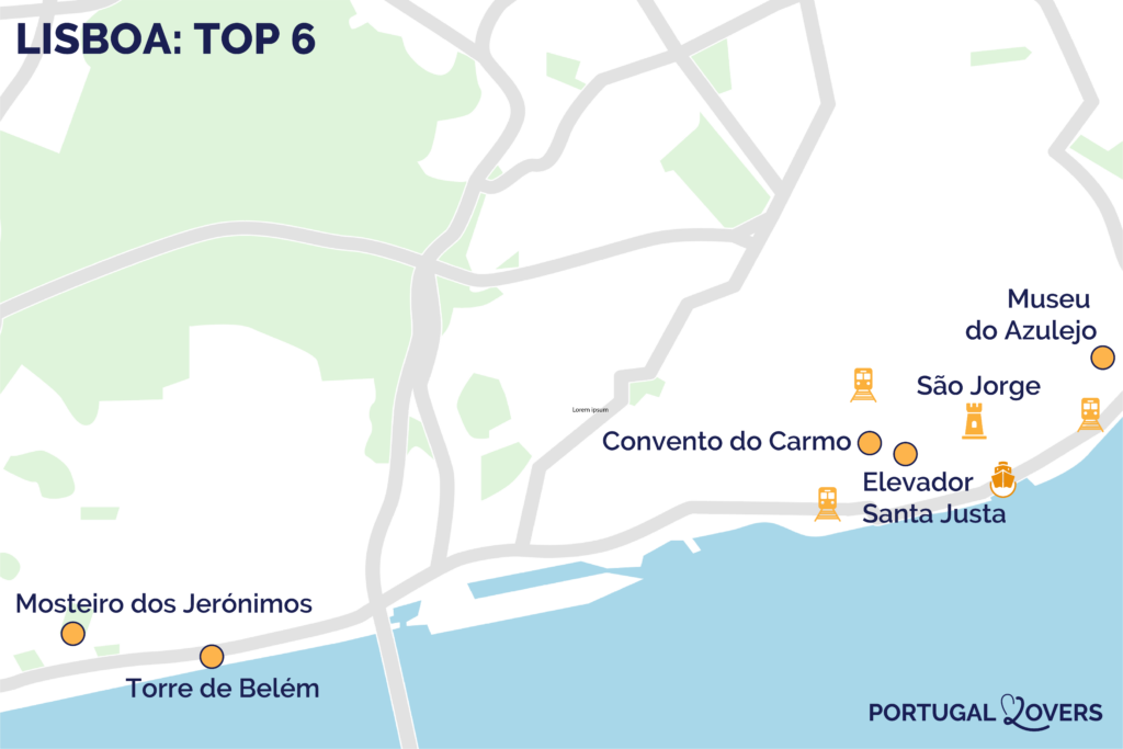 mapa de atracções de lisboa