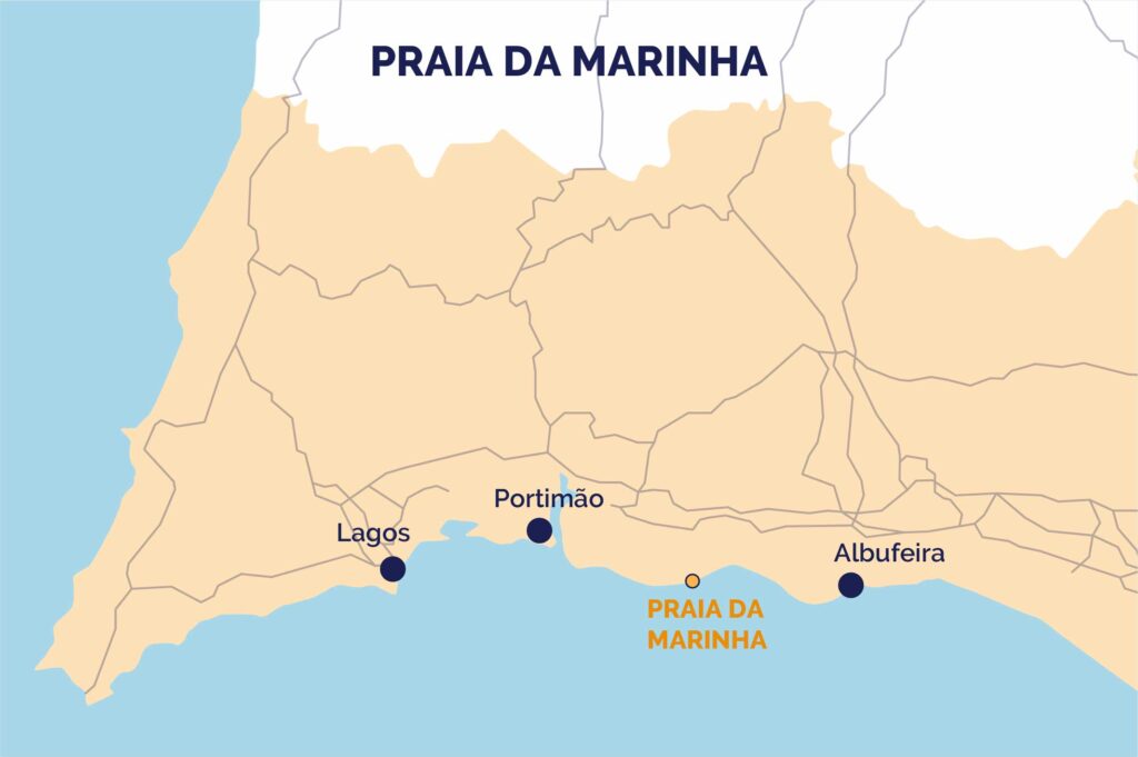 Praia da Marinha Algarve karta