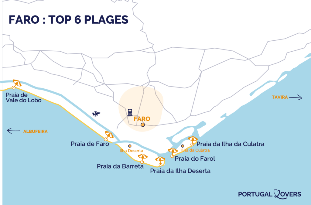 carte plus belles plages faro meilleures