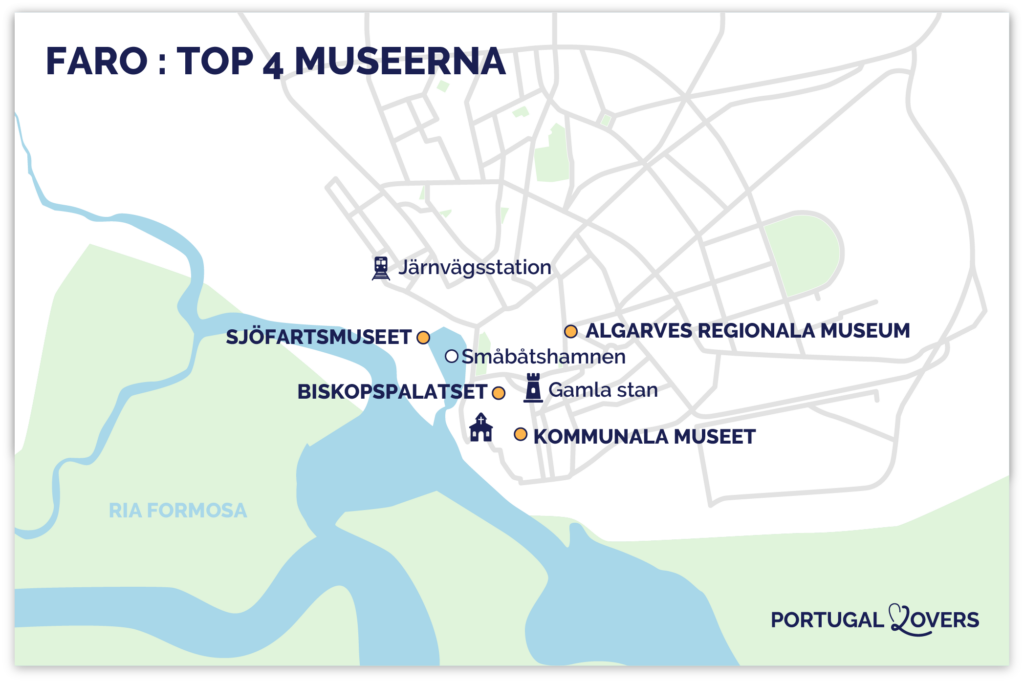 Karta över Faros bästa museer