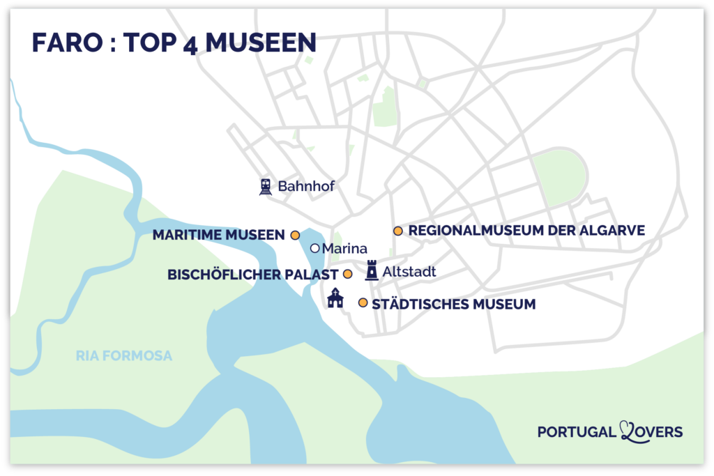 Karte der besten Museen in Faro