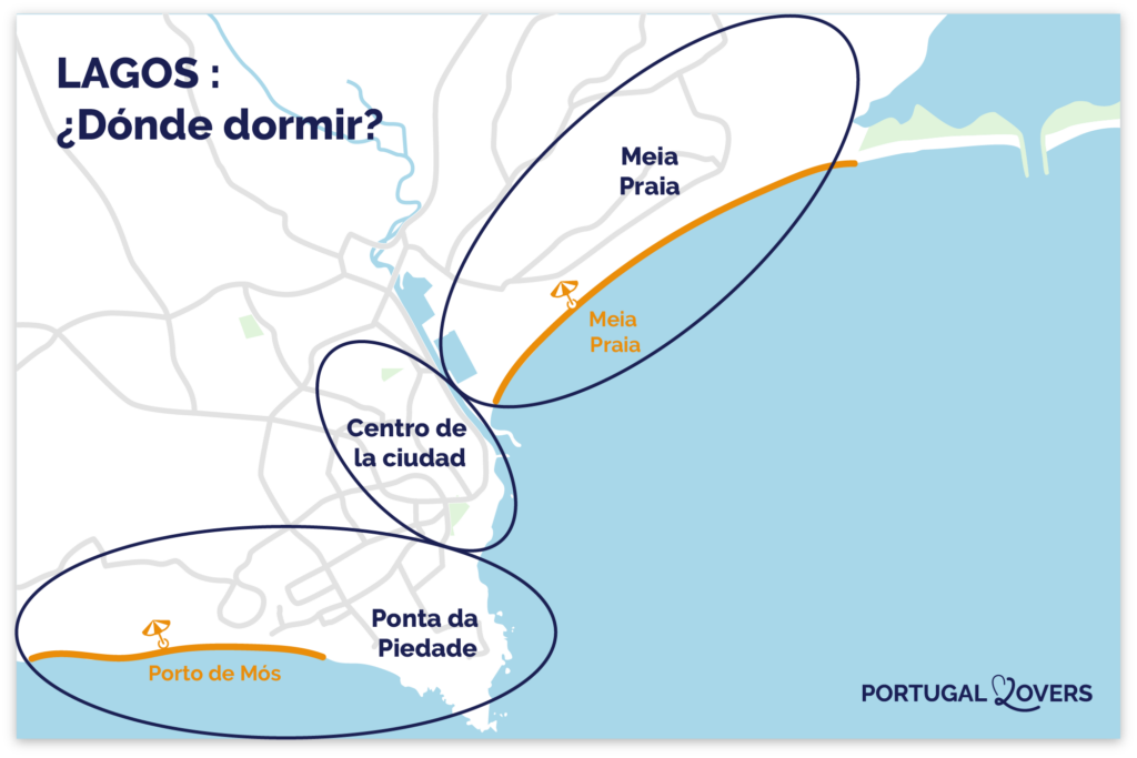 mapa de los mejores lugares para alojarse en lagos