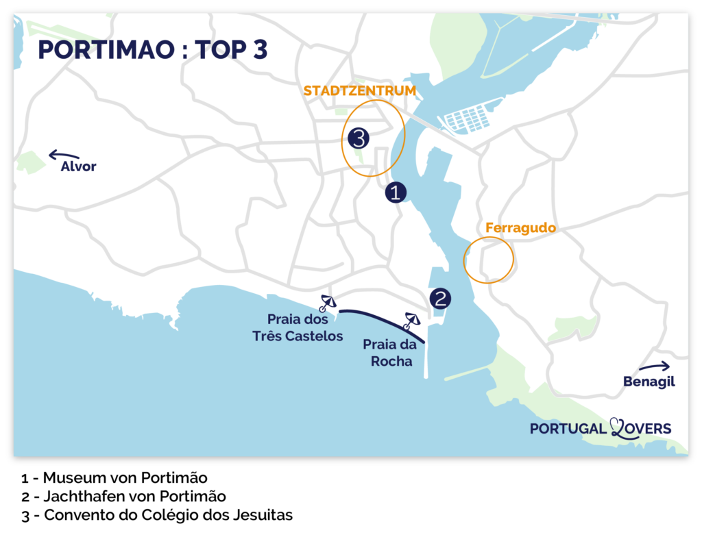 Karte Sehenswürdigkeiten Portimao