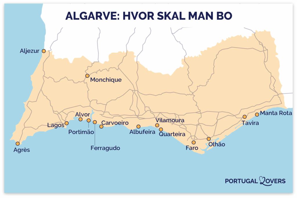 kort kort hvor man skal bo Algarve