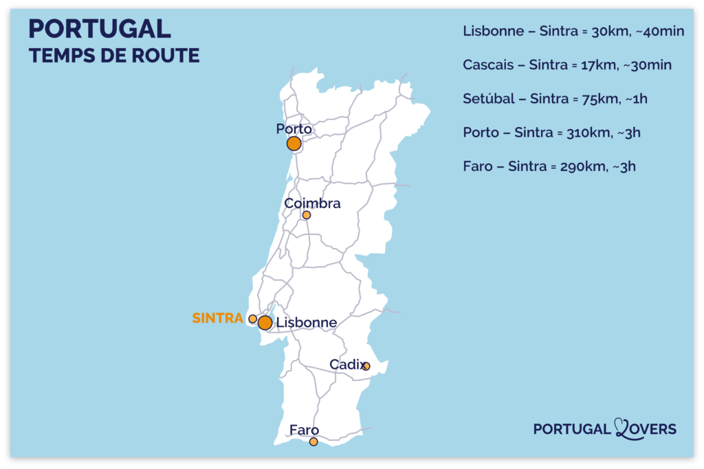 carte temps de route portugal