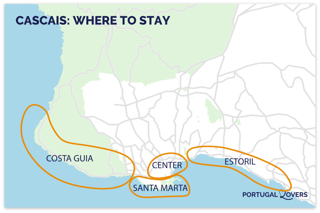 map best places to stay in Cascais