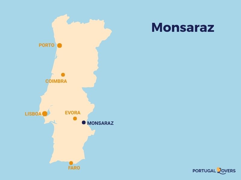 Kort over Monsaraz, Portugal
